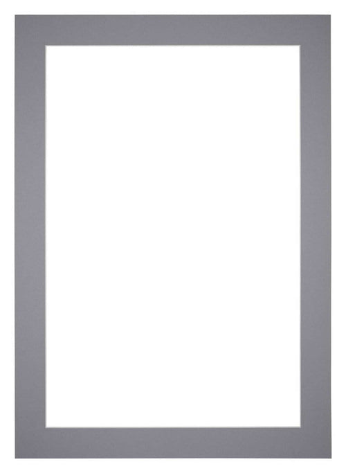 Passepartout 35x50cm Karton Grau Rand 5cm Gerade - Vorne | Yourdecoration.de