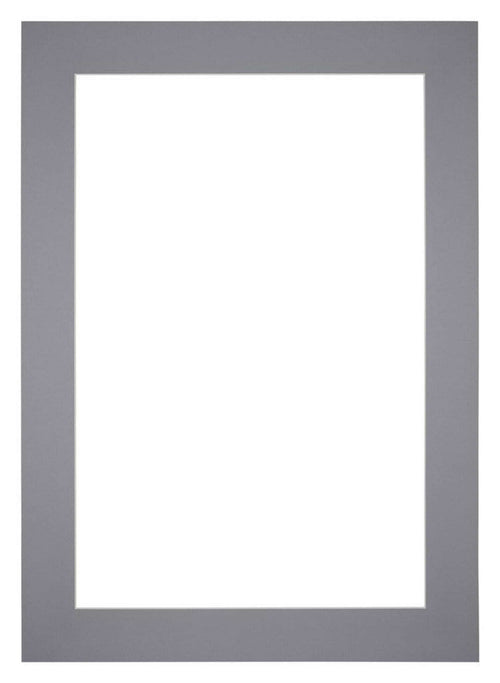 Passepartout 20x28cm Karton Grau Rand 6cm Gerade - Vorne | Yourdecoration.de