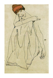 Egon Schiele - Sitzende Frau Kunstdruck 50x70cm | Yourdecoration.de