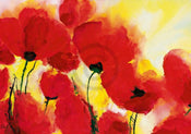 Heidi Reil - Roter Mohn Toskana Kunstdruck 100x70cm | Yourdecoration.de