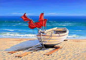 Sigurd Schneider - Small fishing boat Kunstdruck 80x60cm | Yourdecoration.de