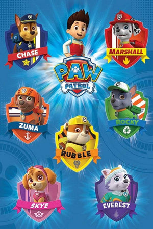 Pyramid Paw Patrol Crests Poster 61x91,5cm | Yourdecoration.de