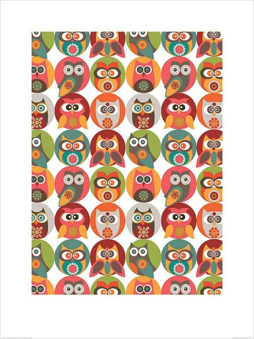 Pyramid Valentina Ramos Owls Family Kunstdruck 60x80cm | Yourdecoration.de