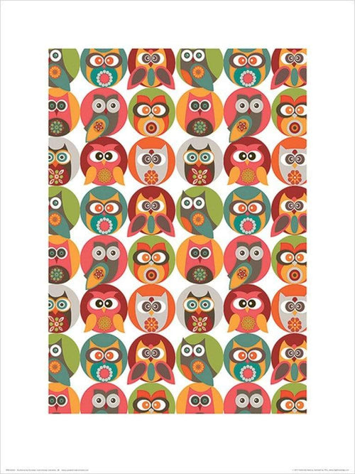 Pyramid Valentina Ramos Owls Family Kunstdruck 30x40cm | Yourdecoration.de