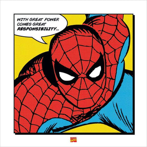 Pyramid Spider-Man With Great Power Kunstdruck 40x40cm | Yourdecoration.de