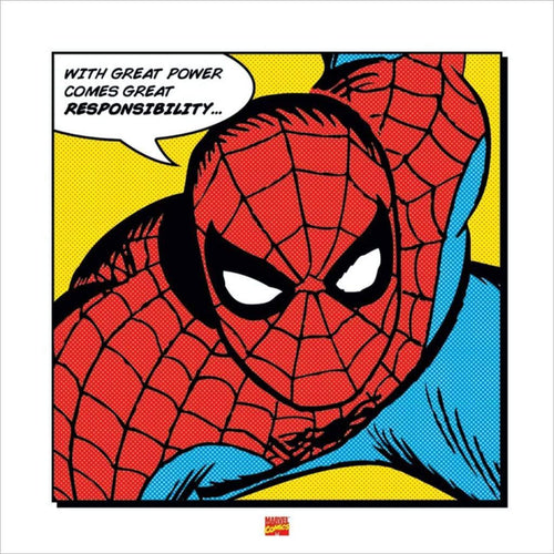 Pyramid Spider-Man With Great Power Kunstdruck 40x40cm | Yourdecoration.de