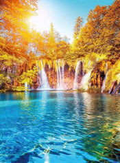 Wizard+Genius Waterfall And Lake In Croatia Vlies Fototapete 192x260cm 4-bahnen | Yourdecoration.de