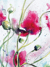 Wizard+Genius Poppies Watercolour Vlies Fototapete 192x260cm 4-bahnen | Yourdecoration.de