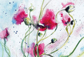 Wizard+Genius Poppies Watercolour Vlies Fototapete 384x260cm 8-bahnen | Yourdecoration.de