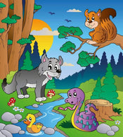 Dimex Forest Animals Fototapete 225x250cm 3-Bahnen | Yourdecoration.de