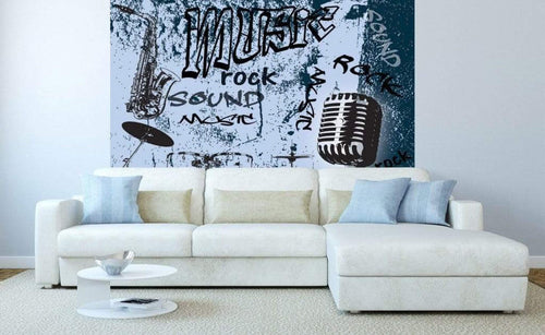 Dimex Music Blue Fototapete 225x250cm 3-Bahnen Sfeer | Yourdecoration.de