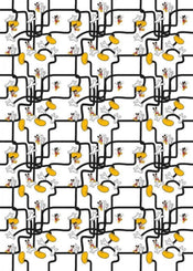 Komar Mickey Mouse Foot Labyrinth Vlies Fototapete 200x280cm 4-bahnen | Yourdecoration.de