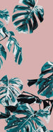 Komar Monstera Rose Blauw Vlies Fototapete 100x250cm 1-bahn | Yourdecoration.de