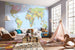 Komar World Map Vlies Fototapete 368x248cm | Yourdecoration.de